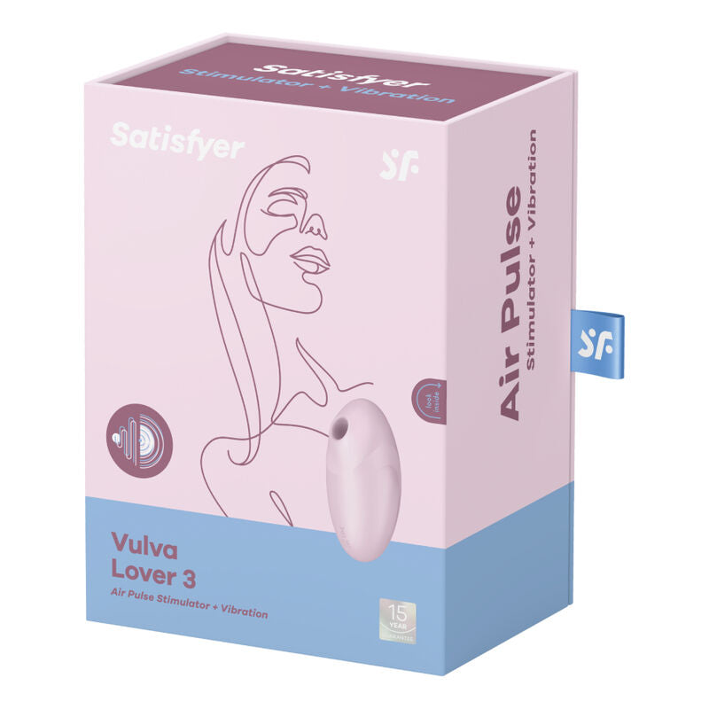 Satisfyer Vulva Lover 3 - Estimulador de Aire Pulsante y Vibrador Rosa