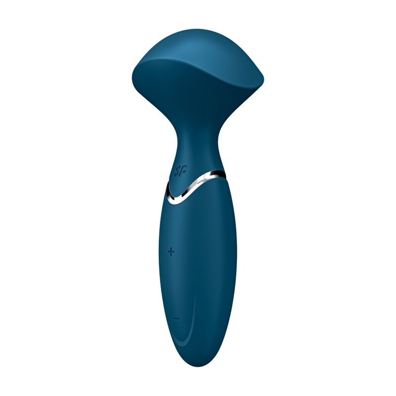 Satisfyer Mini Wand-er Blue - Vibrador Compacto Recargable con 12 Modos