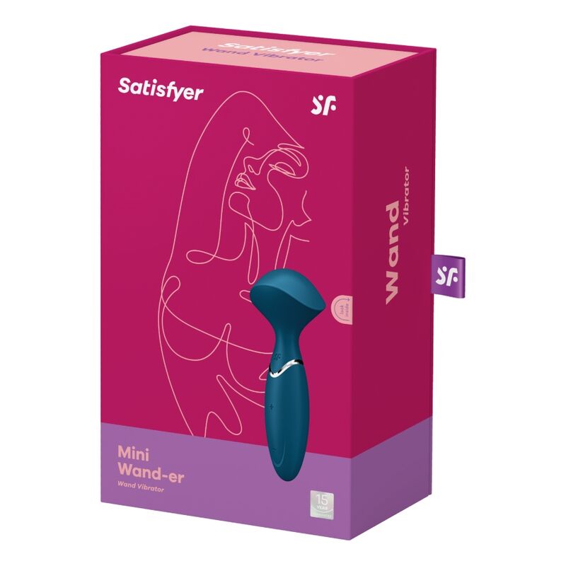 Satisfyer Mini Wand-er Blue - Vibrador Compacto Recargable con 12 Modos