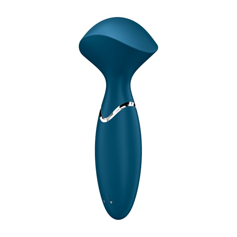 Satisfyer Mini Wand-er Blue - Vibrador Compacto Recargable con 12 Modos