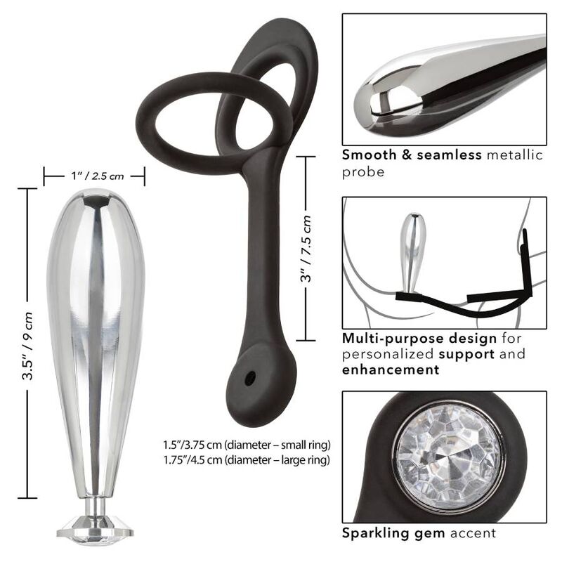 CalExotics Star Fucker Glider Plug - Potenciador Dual de Silicona y Metal