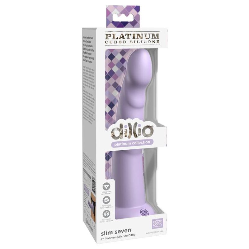 Dillio Slim Seven - Dildo de 17,78 cm en Violeta