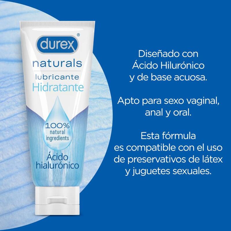 Durex Naturals Moisturizing Lube - Lubricante Hidratante 100 ml con Ácido Hialurónico