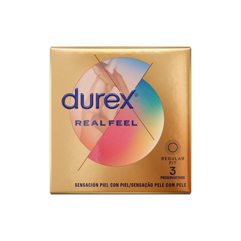 Durex Real Feel Condones sin Látex 3 Unidades