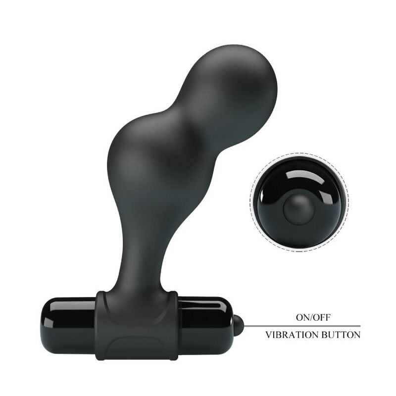 Mr Play Black Silicone Vibrator Anal Plug - 10 Modos de Vibración