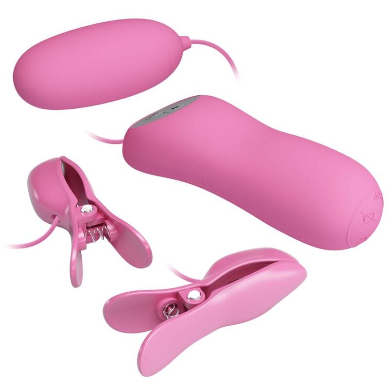 Pretty Love Pinzas Electroestimulación Rosa - Vibración y Electroshock