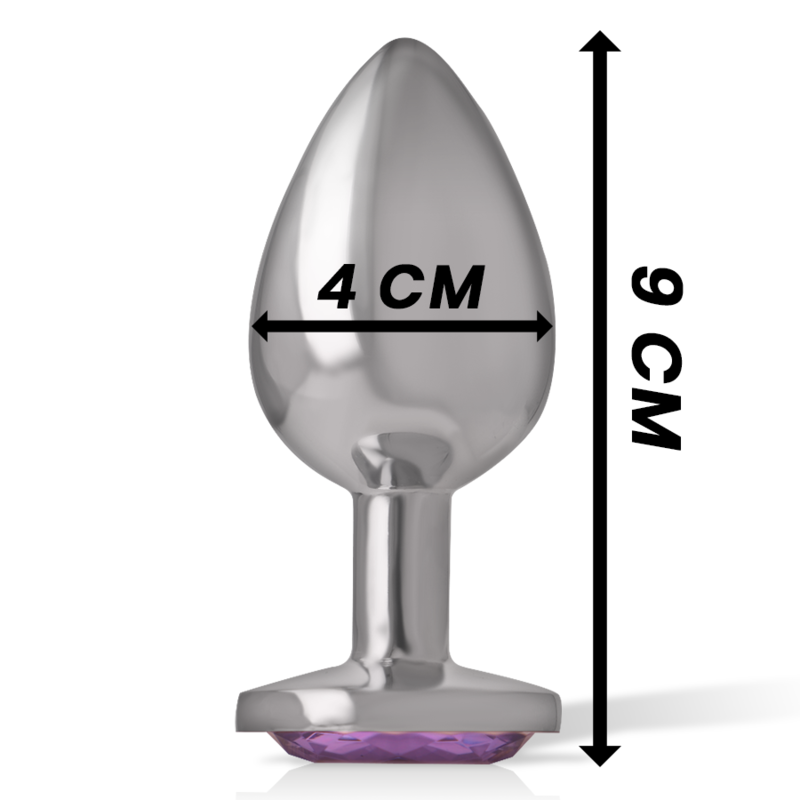 Plug Anal Metal Aluminio con Cristal Violeta Talla L - Intense