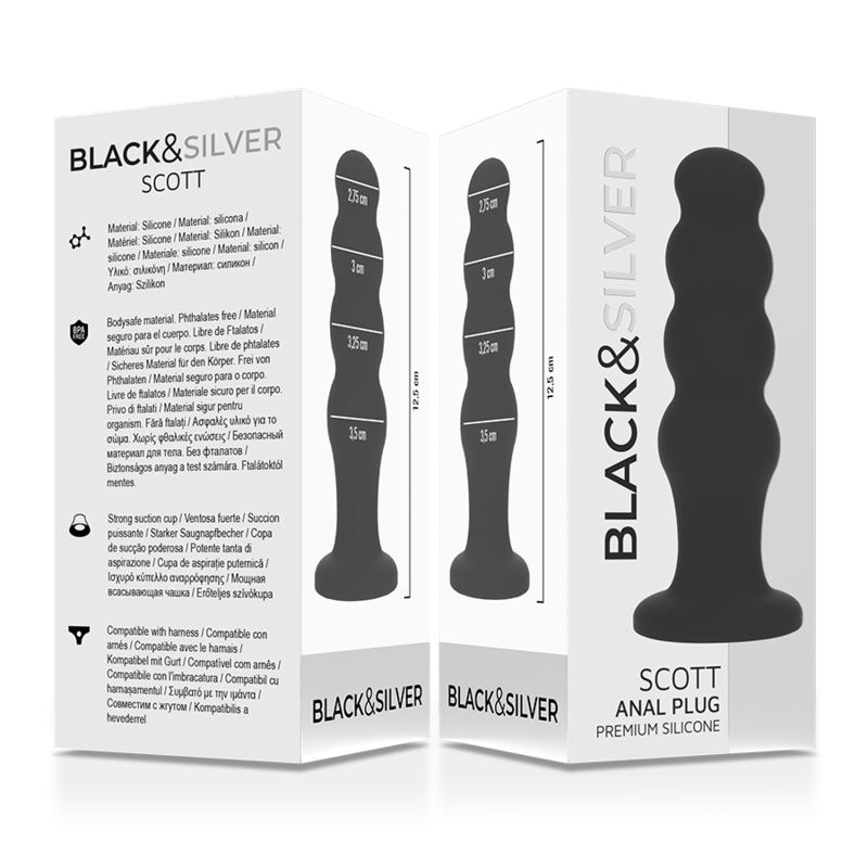 BLACK&SILVER Scott Plug Anal Silicona Premium Negro - Diseño Ergonómico