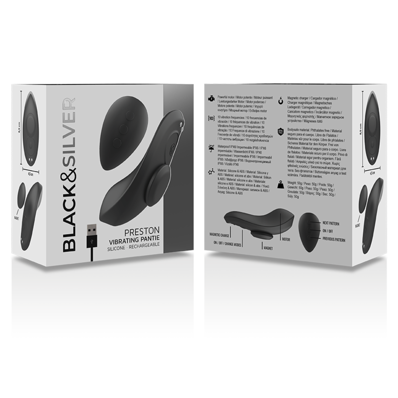 BLACK&SILVER Preston - Vibrador de Silicona Recargable