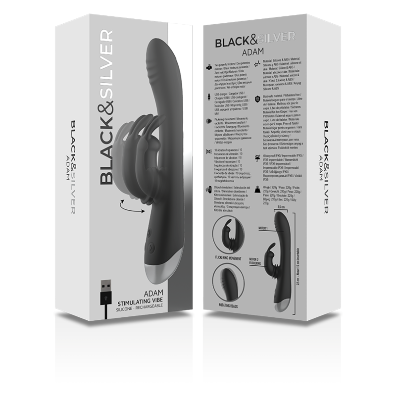 Black&Silver DJ Adam - Estimulador de Silicona Recargable