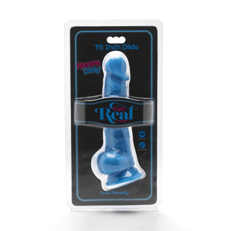 Get Real Happy Dicks 19 cm Azul con Bolas