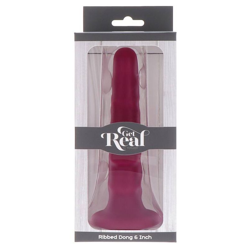 Get Real Ribbed Dong 12 cm Rojo