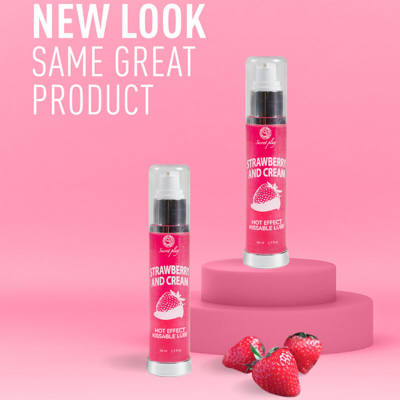 Lubricante Secretplay 2 en 1 Efecto Calor Fresa y Nata 50 ml