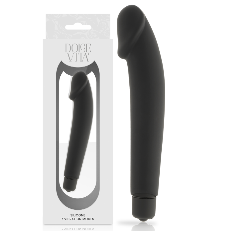 Dolce Vita Realistic Vibrador de Silicona Negro