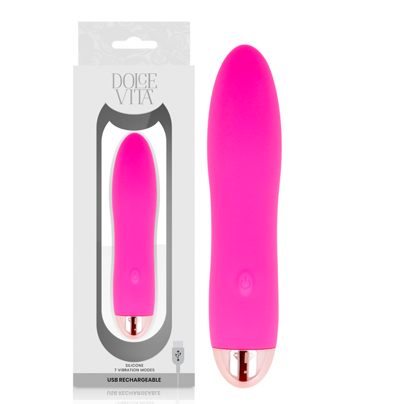 Dolce Vita Rechargeable Vibrator Four Pink - 7 Velocidades