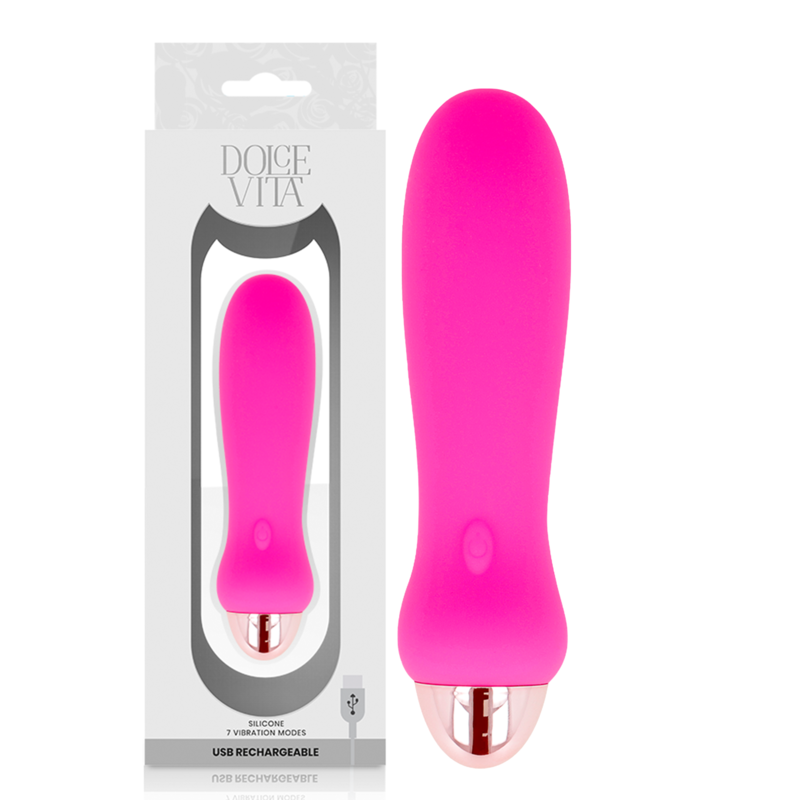 Dolce Vita Rechargeable Vibrator Five Pink - 7 Velocidades
