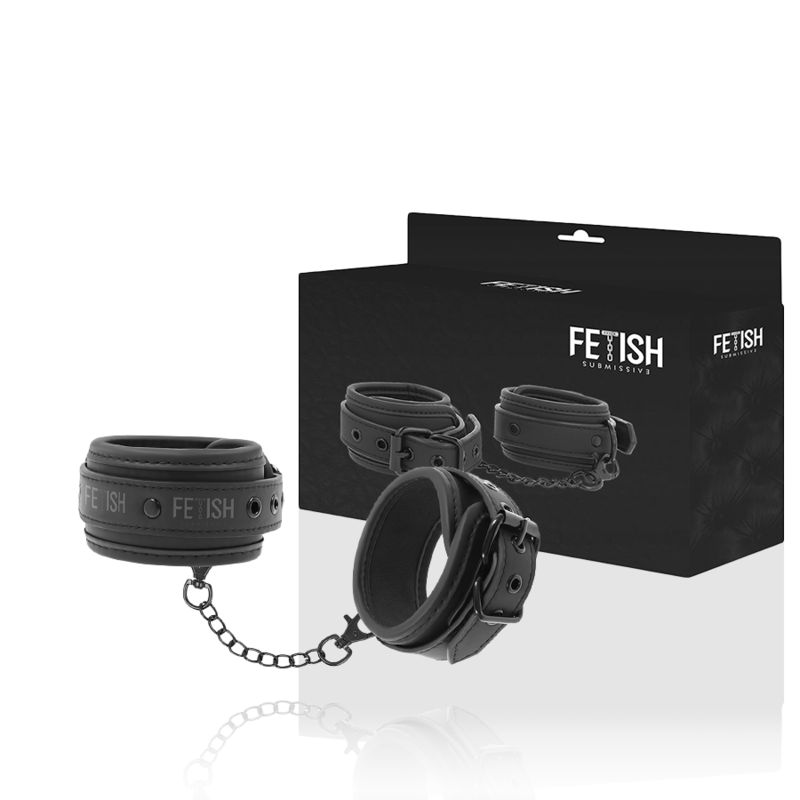 Fetish Submissive - Esposas de Tobillo en Cuero Vegano con Forro de Neopreno