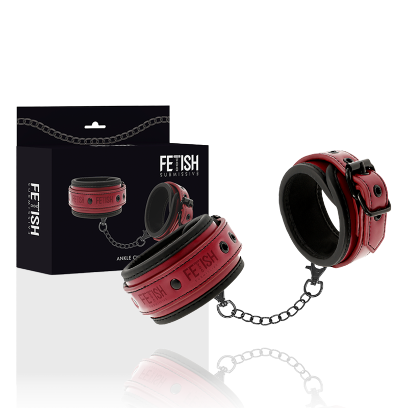 Esposas de Tobillo Fetish Submissive Dark Room - Cuero Vegano con Forro Neopreno