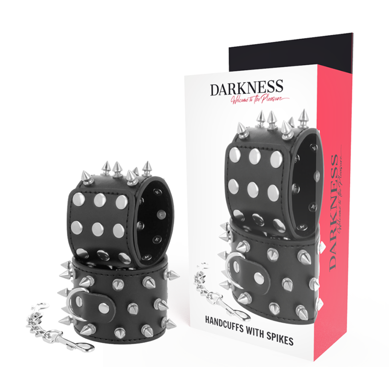 Darkness Skulls and Bones Black Spiked Handcuffs