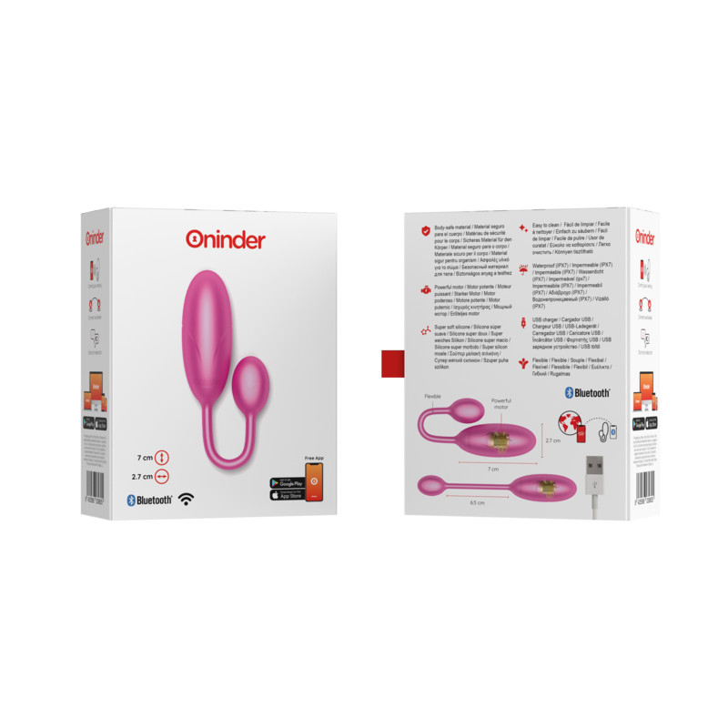 Oninder Denver Vibrating Egg Pink - Huevo Vibrador con App
