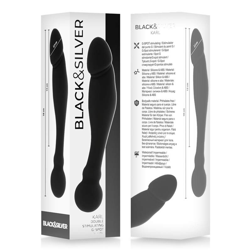 BLACK&SILVER KARL G-Point Stimulating Dildo 18 cm
