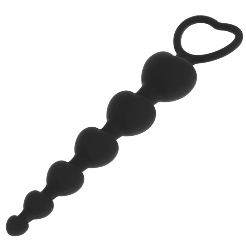 BLACK&SILVER Mila Cadena Anal de Corazones 18 cm - Silicona Corporal