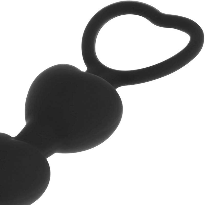 BLACK&SILVER Mila Cadena Anal de Corazones 18 cm - Silicona Corporal