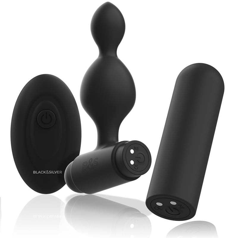 BLACK&SILVER Tucker Small - Plug Anal Silicona Control Remoto 10 Modos