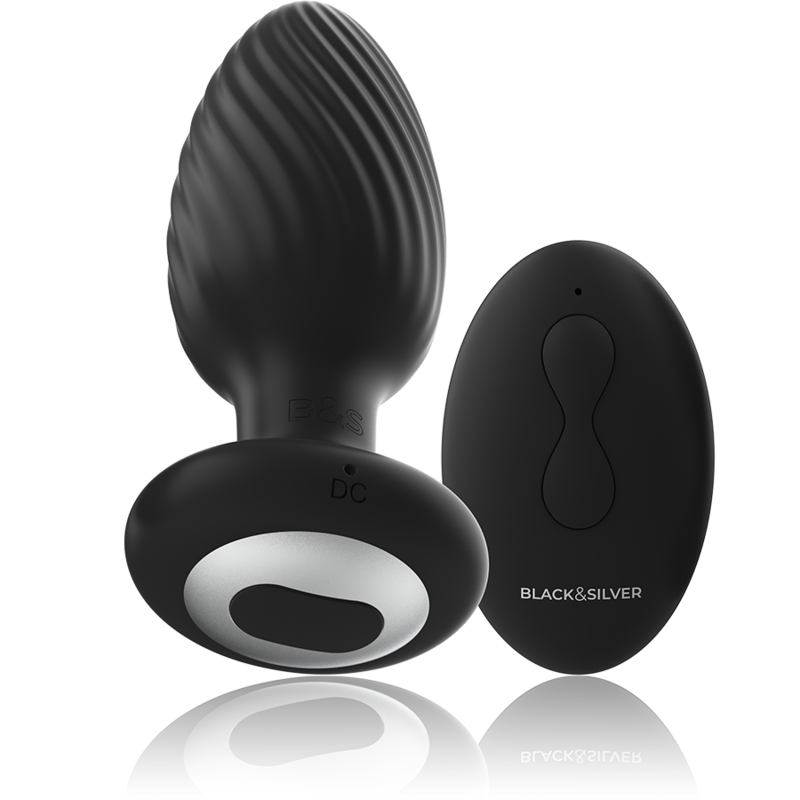 BLACK&SILVER Wells Plug Anal Rotador Silicona Control Remoto