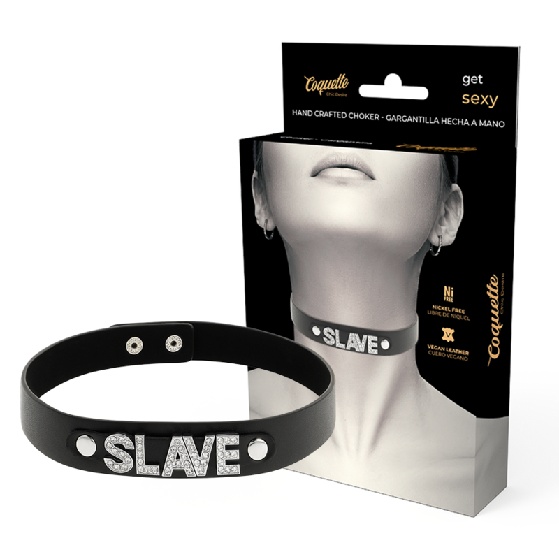 Coquette Chic Desire Slave Vegan Leather Choker - Collar Sexy