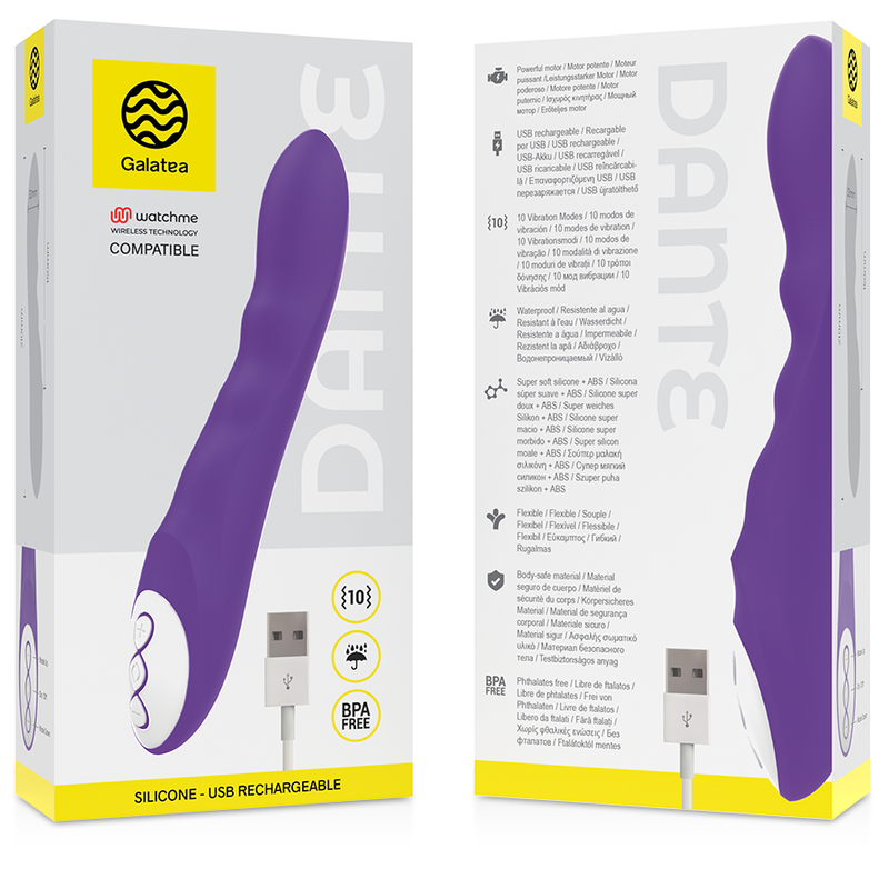 Galatea Dante Purple Vibrator con Control Remoto WatchMe