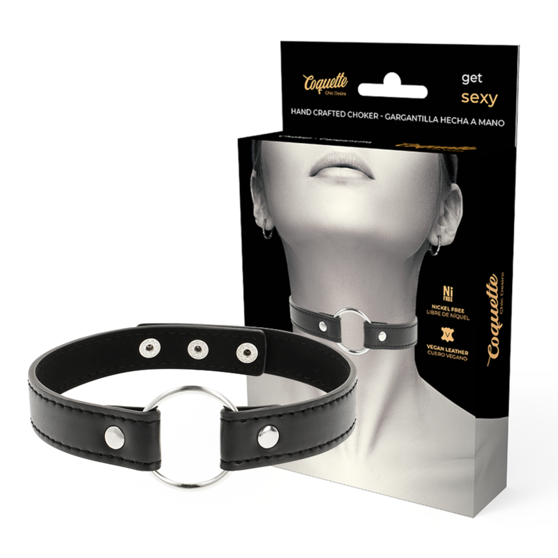 Coquette Chic Desire - Collar de Cuero Vegano para Mujer