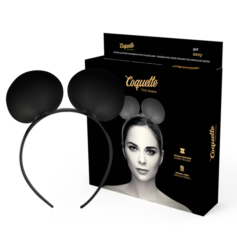 Coquette Chic Desire - Diadema con Orejas de Gato en Cuero Vegano