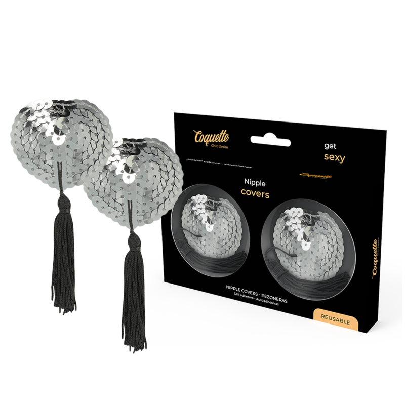 Coquette Chic Desire Nipple Covers Silver - Cubre-Pezones Adhesivos