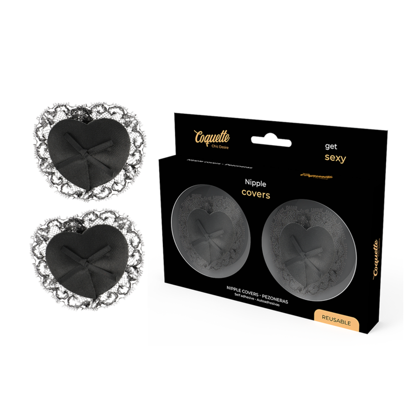 Coquette Chic Desire - Cubre Pezones de Encaje Negro