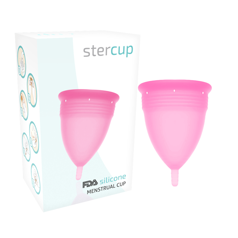 Copa Menstrual Stercup Silicona FDA Talla S Rosa