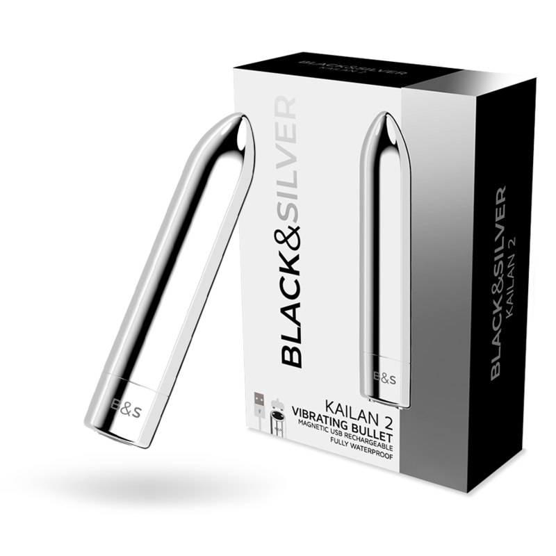 Black&Silver Vibrador Mini Recargable USB - 10 Patrones de Vibración