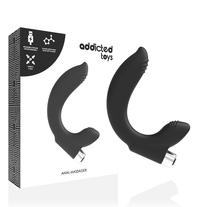 Addicted Toys Prostatic Vibrator Rechargeable Model 7 Negro