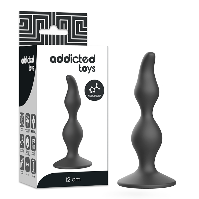 Plug Anal Addicted Toys 12 cm Negro - Diseño Ergonómico
