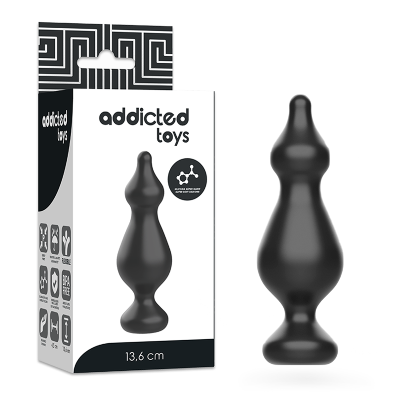 Addicted Toys Plug Anal Silicona Médica 13.6 cm Negro