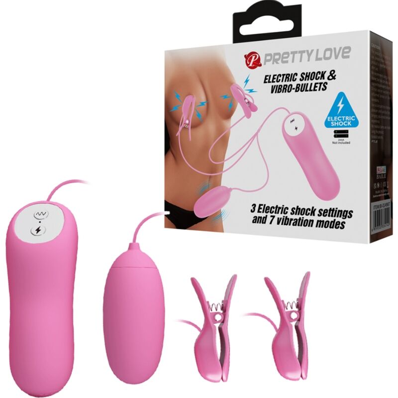 Pretty Love Pinzas Electroestimulación Rosa - Vibración y Electroshock