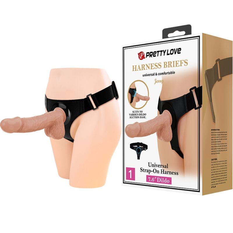 Pretty Love Harness Briefs Universal con Dildo Jerry 21.8 cm