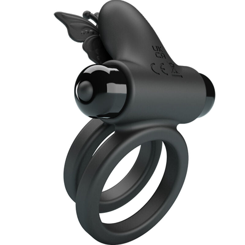Pretty Love Double Vibrating Ring with Black Stimulator