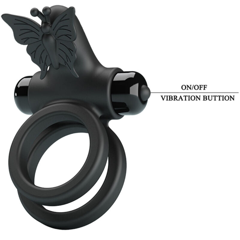 Pretty Love Double Vibrating Ring with Black Stimulator