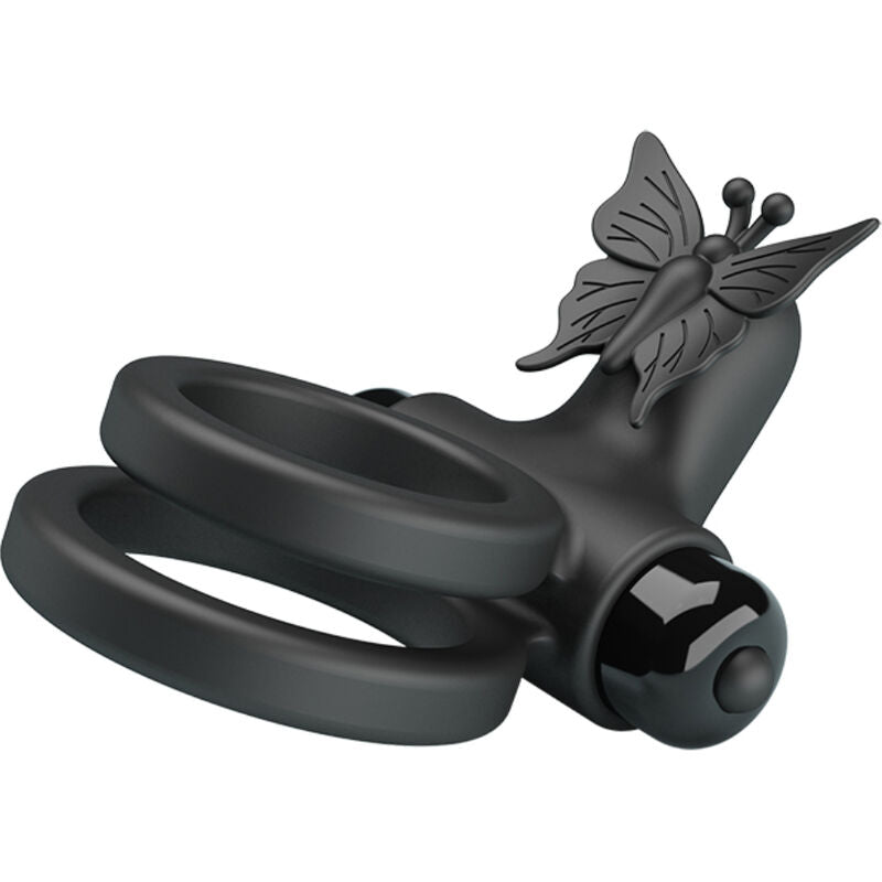 Pretty Love Double Vibrating Ring with Black Stimulator