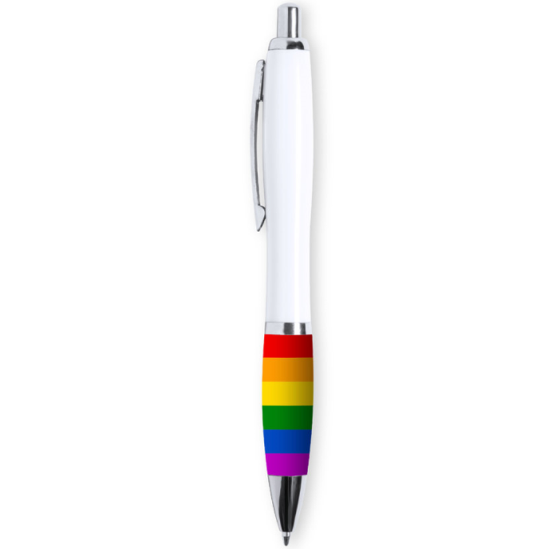Pride LGBT Flag White Biros - Bolígrafos Bandera Arcoíris