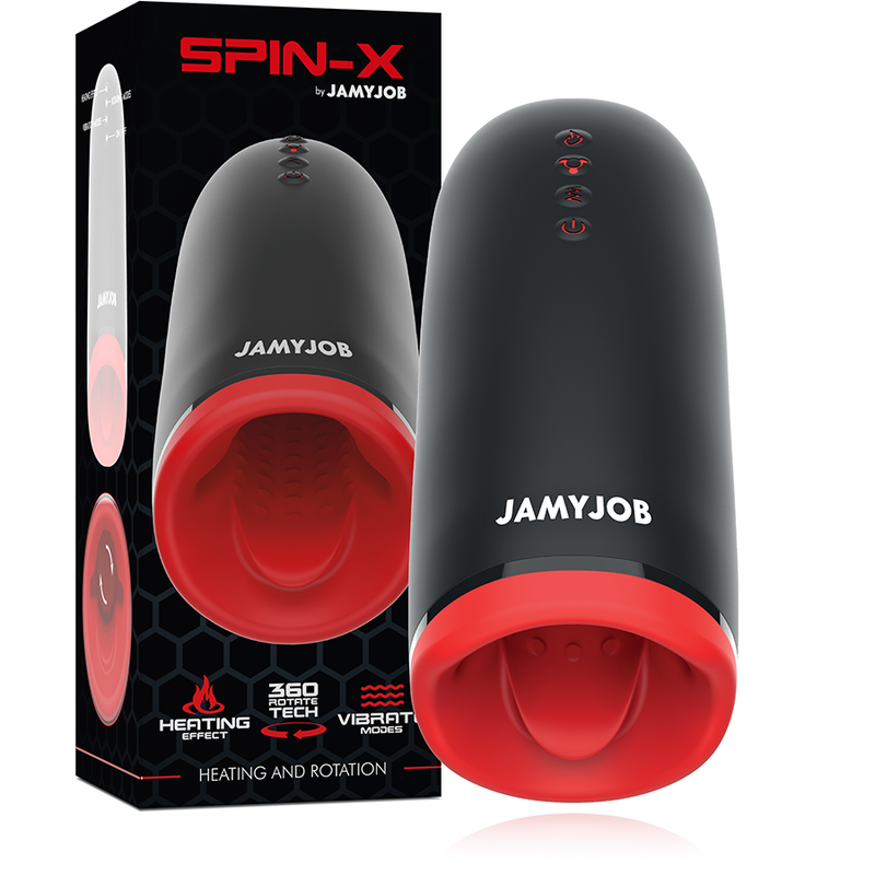 JAMYJOB Spin-X Masturbador con Calefacción y Rotación - Silicona Médica
