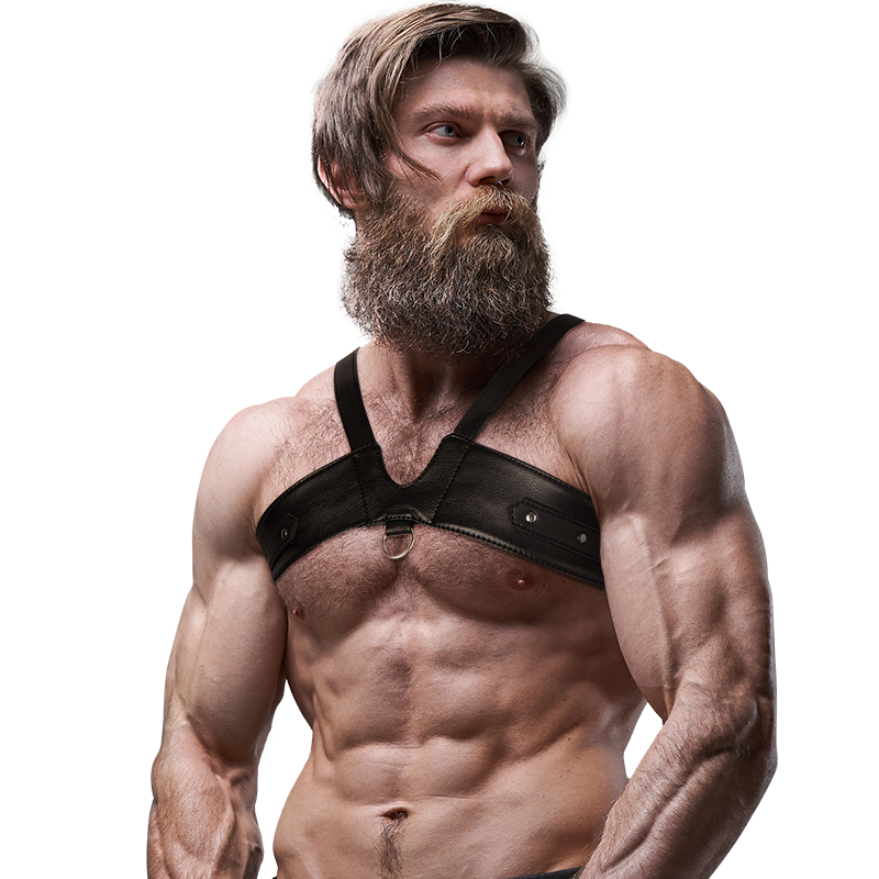 Mens Brigade Eco-Leather Chest Harness - FETISH SUBMISSIVE ATTITUDE