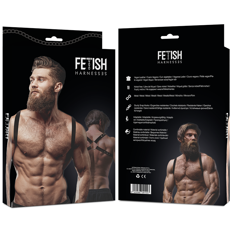 Fetish Submissive Attitude - Arnés de Espalda en Eco-Cuero para Hombre