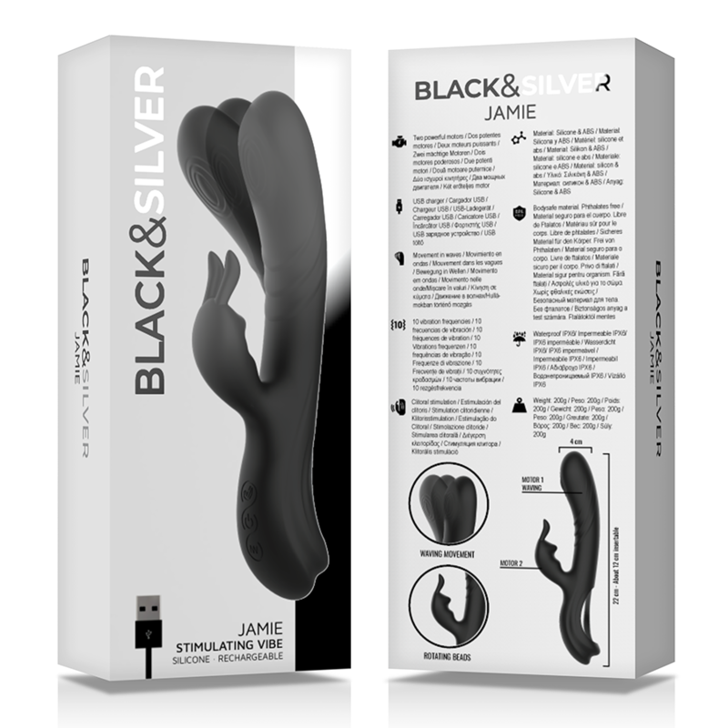 Black&Silver Jamie Estimulador Recargable de Silicona